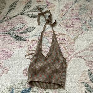 Multi color halter crop top